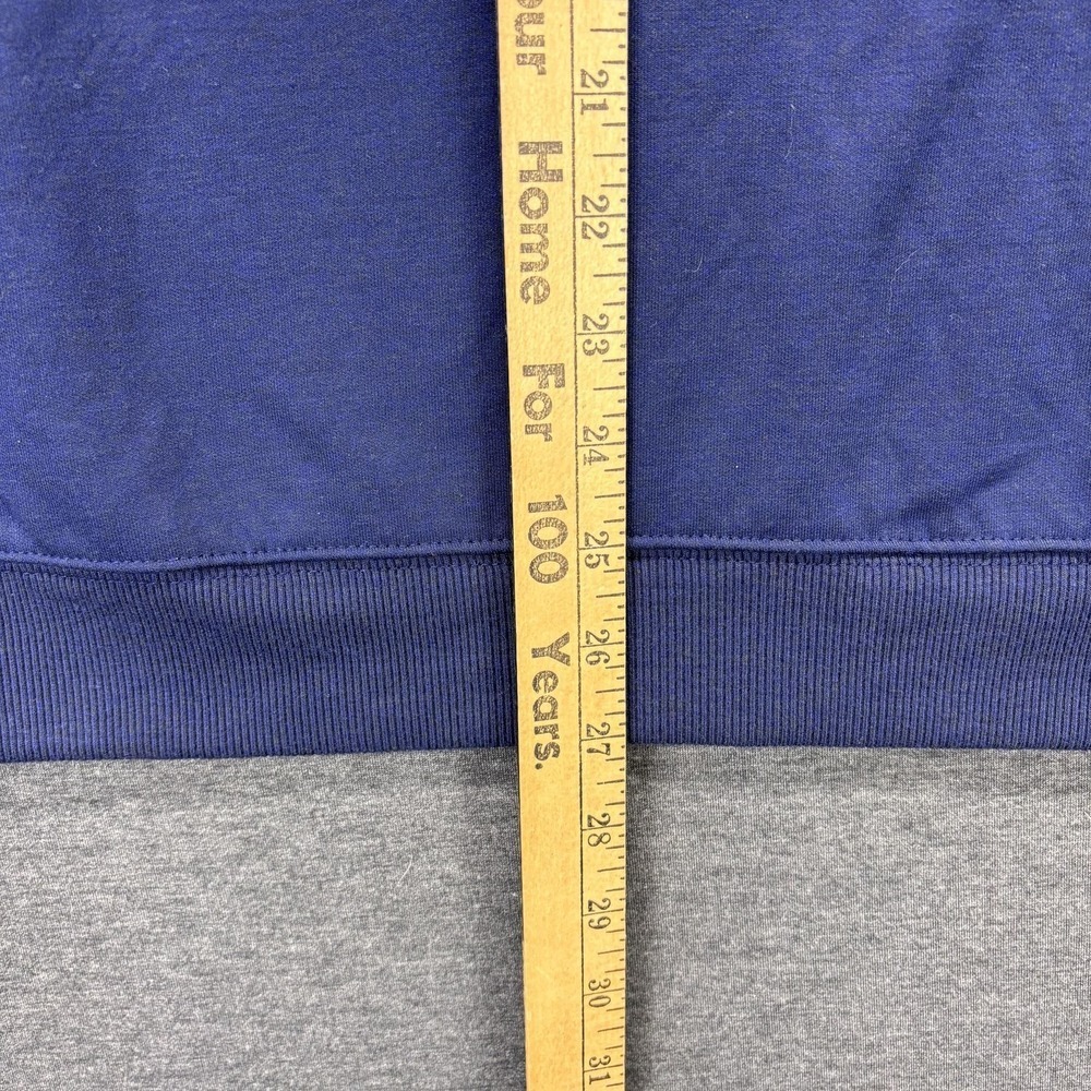 IZOD Sweatshirt Mens Small Camel Orange Navy Colorblock 1/4 Zip Stretch Fleece - Picture 5 of 13